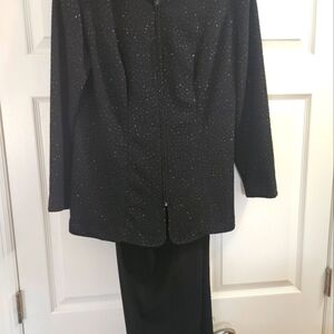 Formal Black sequined pant suit